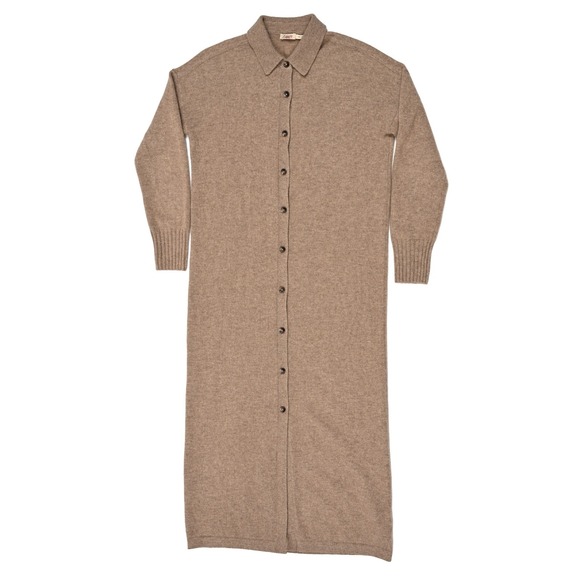 Faherty Dresses & Skirts - Faherty Tropical 100% Cashmere Maxi  Shirtdress Women's XXS Sweater Dress Shirt